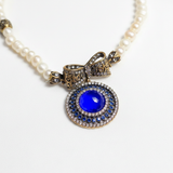 Collier Perles Saphir Bleu — Version Pro Studio