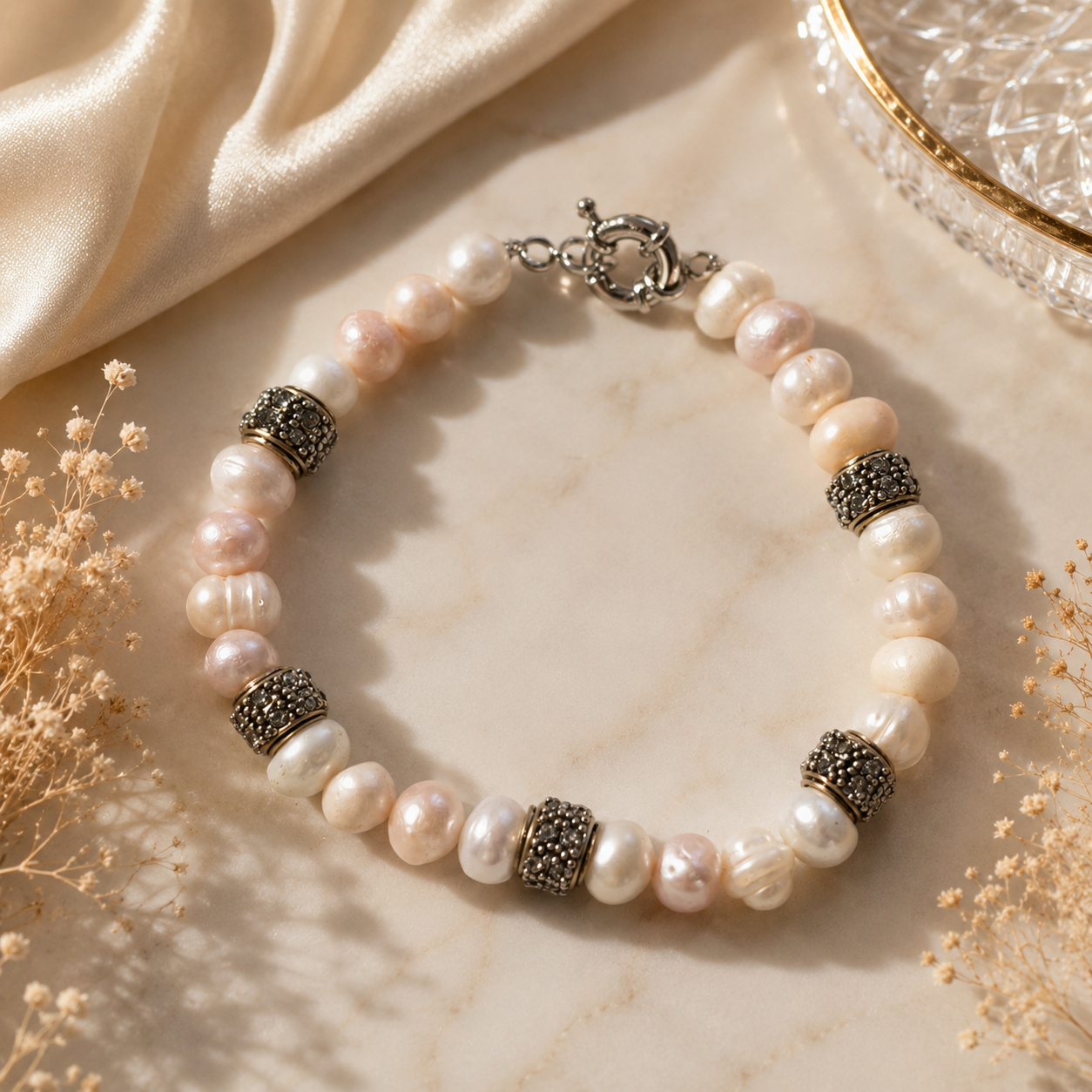 Bracelet en Perles Naturelles – Élégance Classique