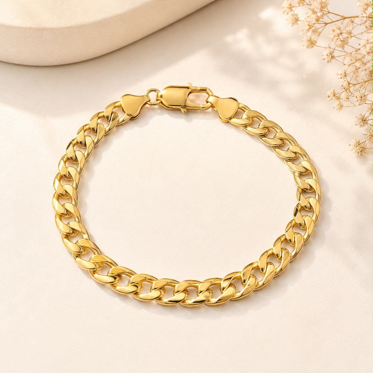 Xuping Cuban Link Gold Plated Bracelet Elegance