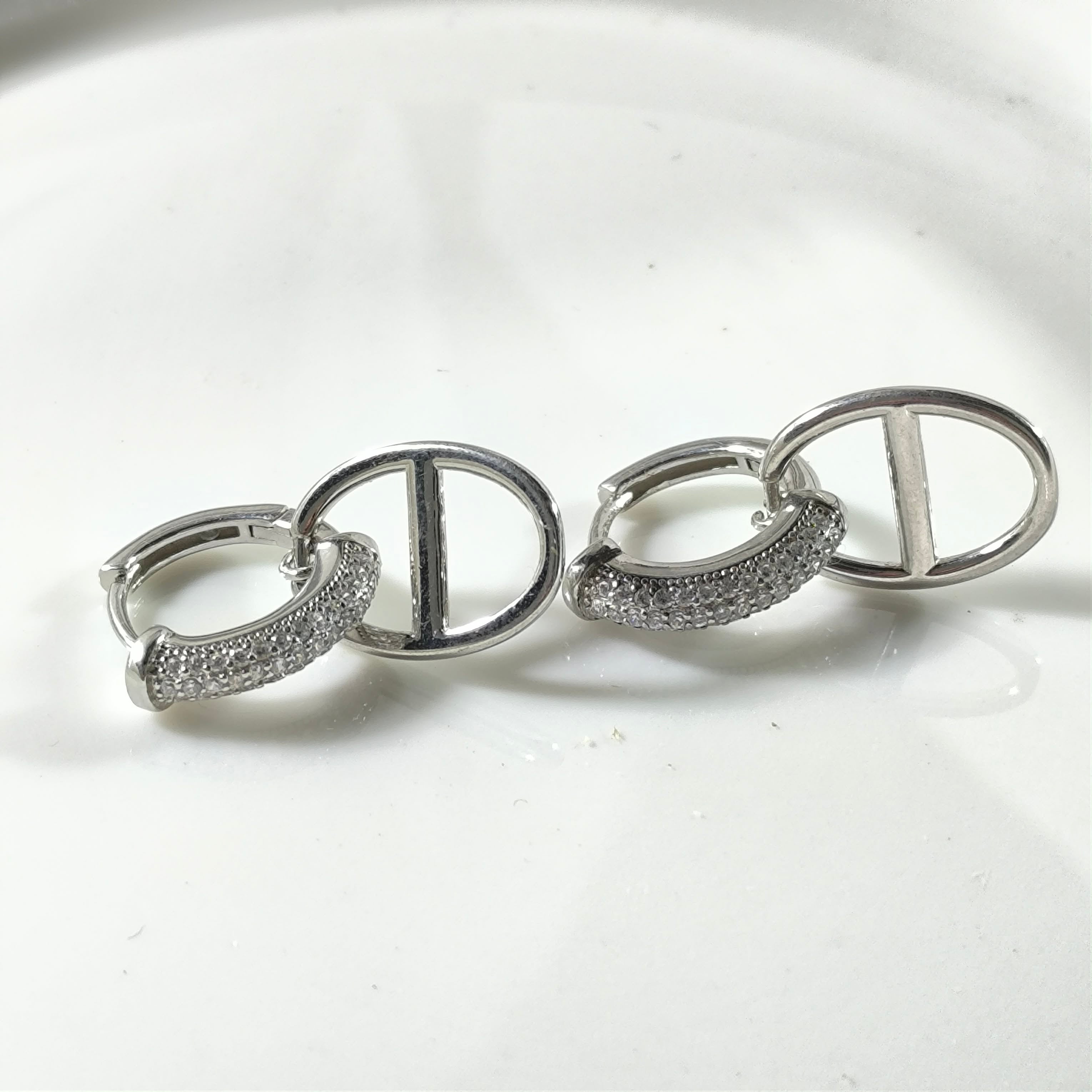Silver Signature Circle Earrings – Chic Modern Zircon