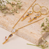 Crystal Flower Stem Set – Necklace & Earrings