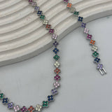 Parure Fleurs Élégantes – Collier & Bracelet avec Pierres Colorées