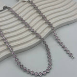 Parure Fleurs Élégantes – Collier & Bracelet avec Pierres Colorées