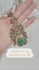 Collier Perles & Pendentif Ottoman "Sultane" – Pierre Verte & Finitions Vintage