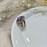 Antique Elegance Ring – Silver and Bronze with Violet Stone