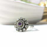 Imperial Antique Silver & Bronze Ring – Colored Stones