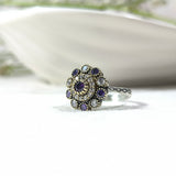 Bague Antiques Impériales en Argent & Bronze – Pierres de Couleur