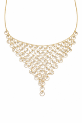 Collier Cascade Élégance – Acier Inoxydable Doré & Cristaux Brillants