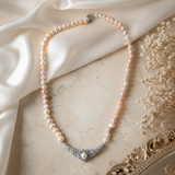 Chaîne en perles & Argent rhodié 925